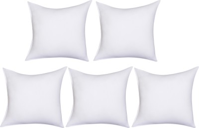 BNS cotton 16 x 16 inch Microfibre Solid Cushion Pack of 5(White)