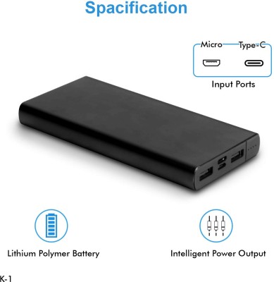 GUG 10000 mAh 10 W Power Bank(MX13 Dual USB Charger 10000mAH Fast Charging Powerbank with LED Indicator, Lithium Polymer, Fast Charging for Mobile)