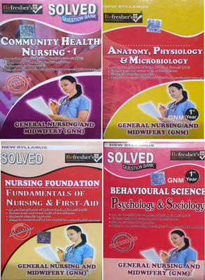 GNM 1st. Year Solved Question Bank In English 4 Books(HARDBOOK, AMAN, SAFIRA, KUNAL)