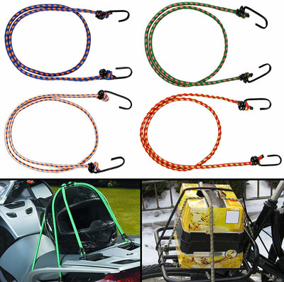 M MOD CON Multipurpose Ultra Strong & Flexible Bungee Rope/Bike Luggage Rope Pack of 4 Multicolor(Length: 1.5 m, Diameter: 10 mm)