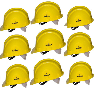 Karam PN 501 YELLOW (Pack of 9) Construction Helmet(Size - REGULAR)