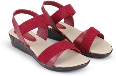 Clouter Women Wedges(Maroon , 4)