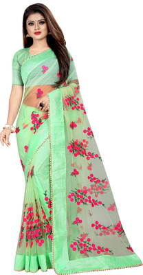 Lovisa Fashion Embroidered Bollywood Net Saree(Multicolor)