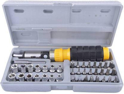 MG MART COMBO TOOLS KIT(41PCS AIWA TOOL KIT WITH JACKLY 24 PCS SOCKET & BITS SET) Combination Screwdriver Set Impact Screwdriver Set(Pack of 1)