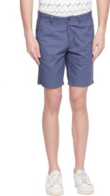 Urban Ranger by Pantaloons Solid Men Blue Basic Shorts