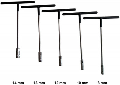 Inditrust T SPANNER (Combo) 8MM,10MM,12MM , 13MM, 14 MM Socket Set Socket Set(Pack of 5)