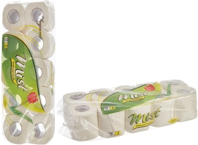 Mist White Toilet Tissue 2 - 20 Rolls Toilet Paper Roll(2 Ply, 250 Sheets)