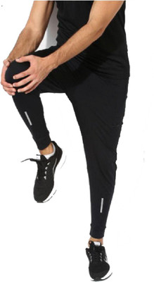 FITNICK Solid Men Black Track Pants