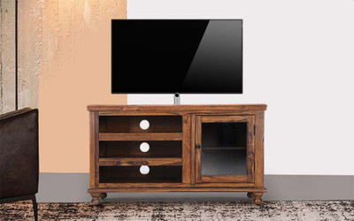 Furnitureshri Shisham Wood TVC TV Unit Solid Wood TV Entertainment Unit(Finish Color - brown)
