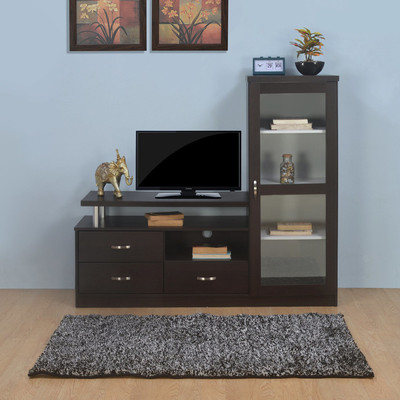 @home by Nilkamal Engineered Wood TV Entertainment Unit(Finish Color - Coffee)