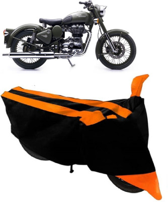Elegance Two Wheeler Cover for Royal Enfield(Battle, Orange)