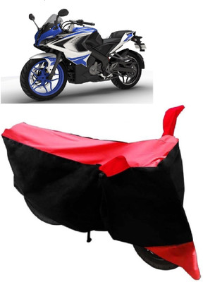 AutoRash Waterproof Two Wheeler Cover for Bajaj(Pulsar RS 200, Red, Black)