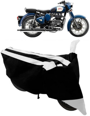 AutoRock Two Wheeler Cover for Royal Enfield(Bullet 350, White)