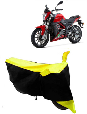 THE REAL ARV Waterproof Two Wheeler Cover for DSK Benelli(TNT 25, Yellow, Black)