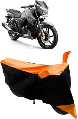 AutoKick Two Wheeler Cover for TVS(Apache RTR 180, Orange, Black)
