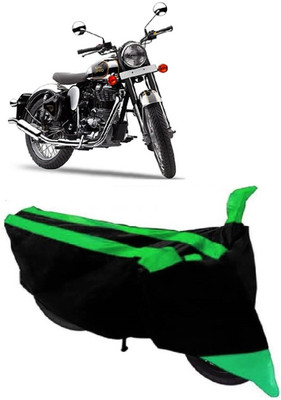 AutoKick Two Wheeler Cover for Royal Enfield(Classic Chrome, Green)