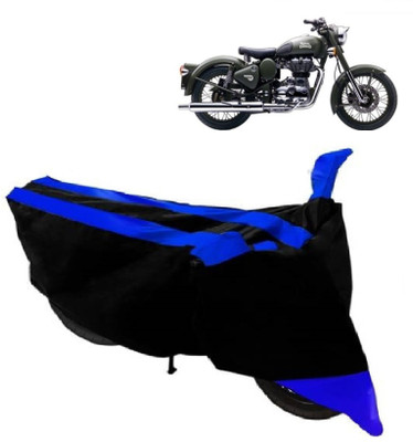 Everland Two Wheeler Cover for Royal Enfield(Classic 350, Blue, Black)
