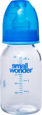 Small Wonder Borosilicate Baby Glass Feeding Bottle - 125 ml(White)