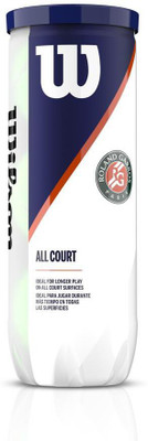 WILSON Roland Garros All Court 3 Ball Can Tennis Ball(Standard, Pack of 3, Yellow)
