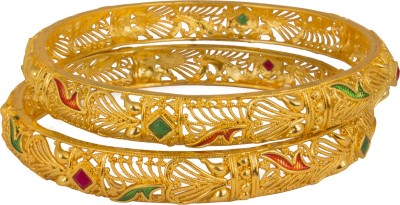 piah fashion Brass Beads Gold-plated Bangle Set(Pack of 2)