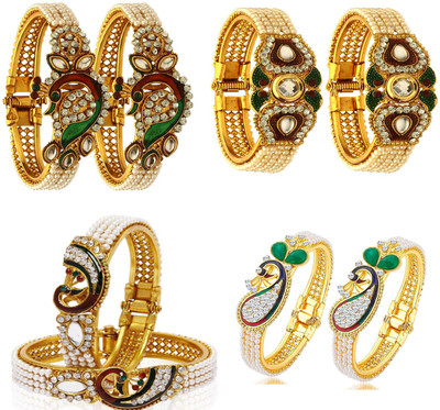 JSD Alloy Gold-plated Bracelet Set(Pack of 8)