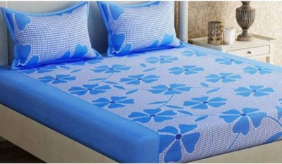 Decorum 144 TC Microfiber Double Printed Flat Bedsheet(Pack of 1, Red)