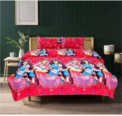 NAYRA FAB 220 TC Microfiber Double Printed Flat Bedsheet(Pack of 1, Brown)