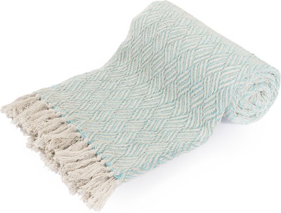Handicraft-Palace Self Design Single AC Blanket for  Mild Winter(Cotton, Turquoise)