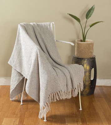 Handicraft-Palace Self Design Single AC Blanket for  Mild Winter(Cotton, White)
