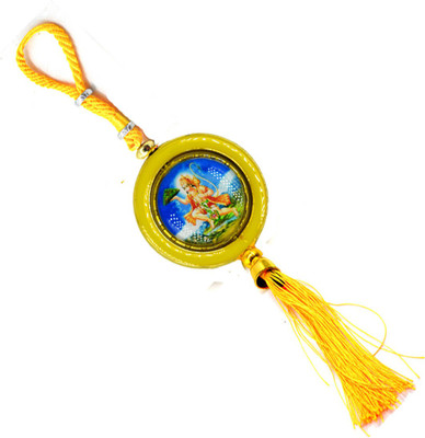 AFH Car Hanging Charm, Car Decorative Double Sided Spiritual Flying Hanuman Yellow Hanging Ornament Car Hanging Ornament(Pack of 1)