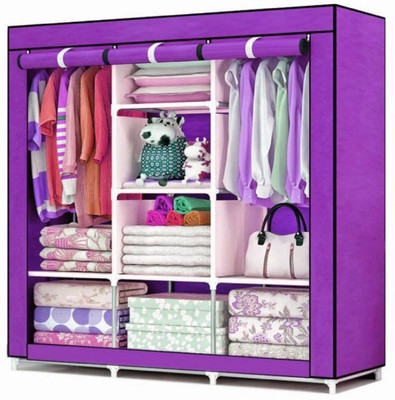 INSIDE STYLE Carbon Steel Collapsible Wardrobe(Finish Color - Purple, DIY(Do-It-Yourself))