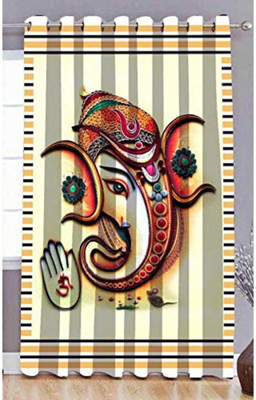 BELLA TRUE 213.36 cm (7 ft) Door Polyester Semi Transparent Curtain Single Curtain(Multicolor, Printed)