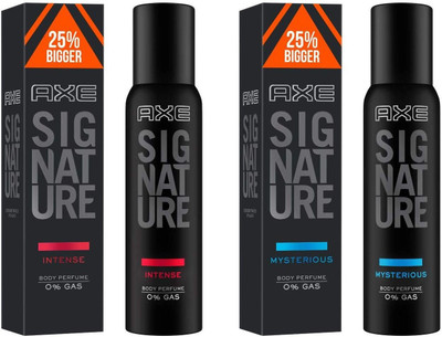 AXE SIGNATURE MYSTERIOUS AND INTENSE NO GAS PERFUME SPRAY Body Spray  -  For Men(308 ml, Pack of 2)