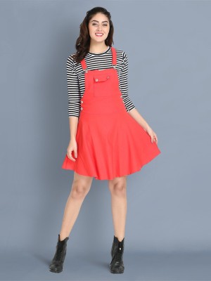 BuyNewTrend Women Pinafore Red Dress