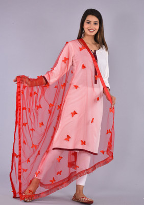 SANZARI Net Embellished Women Dupatta