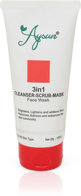 Aysun 3 in 1 Cleanser and Scrub, Mask FaceWash Face Wash(100 ml)