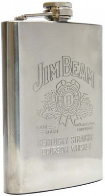 CPEX Jim Beam Embossed Design Stainless Steel Pocket Holder Hip Flask (295 ml, Silver) Hip Flask(295 ml)