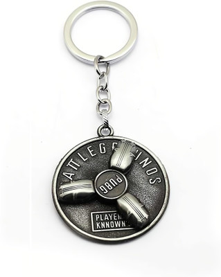 Relicon Rotating PUBG Game Backpack Bag Gamer Collectible (Design-11) Silver Metal Keychain for Car Bike Keyring Key Chain