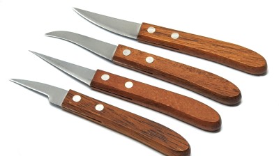 S.B.ANJALI 4 Pc Stainless Steel Knife Set 4PCS Carving/Paring Multipurpose Knife Set Wooden Handle.
