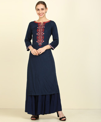 biba-women-embroidered-straight-kurtadark-blue