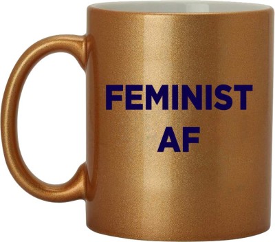 RADANYA RNDPMG174GC Funny ''Feminist AF'' - 11 Oz Ceramic With C-handle (Microwave and Dishwasher Safe Ceramic Coffee Mug(350 ml)
