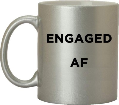 RADANYA RNDPMG194SB Engaged AF, Gift For Her, Engagement Gifts, Best Wife, Wifey, Weddings, Bridal Ceramic Coffee Mug(350 ml)