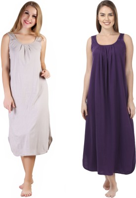 Blazon Women Nighty(Grey, Purple)