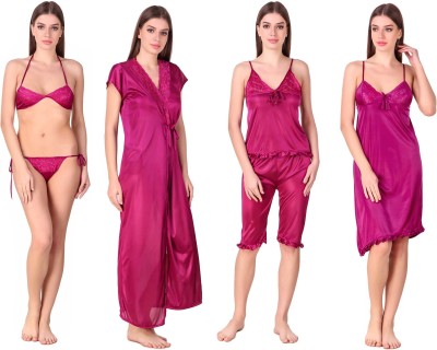 Bombshell Women Nighty Set(Purple)