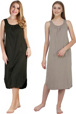 Blazon Women Nighty(Dark Green, Grey)