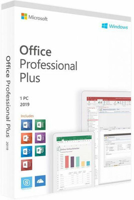 Microsoft office professional Plus 2019 1 PC Lifetime DVD with Activation Key Card Microsoft Office Professional Plus 32/64 Bit