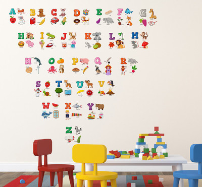 Wallzone 100 cm Alphabets Removable Sticker(Pack of 1)