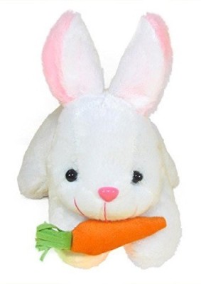 Nihan Enterprises Soft Toys Cute & Soft Rabbit with Carrot -26 cm (White)  - 12 inch(White)