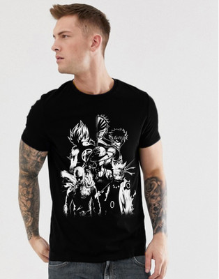 VIKCLIQUE Graphic Print Men Round Neck Black T-Shirt