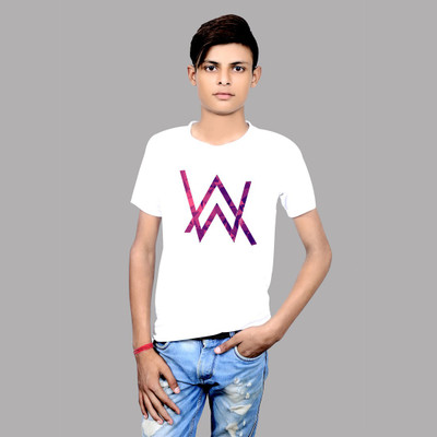 Widersoft Printed Men Round Neck White T-Shirt